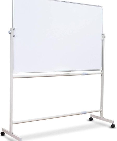 8ft x 4ft Portable Single-Sided Free-Standing Whiteboard – Mobile Dry Erase Board on Wheels